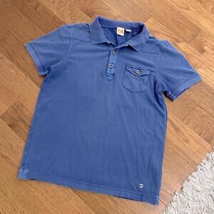 Hugo Boss Pushkyn Distressed Style Polo Shirt, blue, size medium